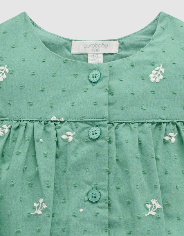 Purebaby - Embroidered Bodysuit -Kids-Babies