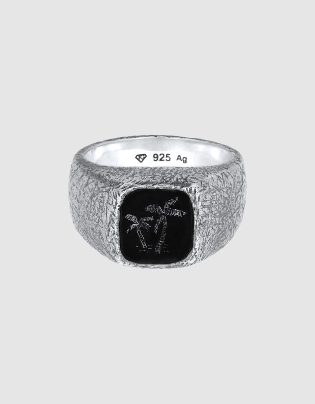 Haze & Glory - ICONIC EXCLUSIVE - Ring Men Signet Black Palm Onyx 925 Sterling Silver