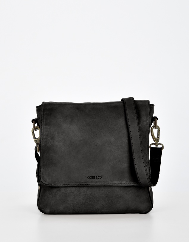 Cobb & Co - Bracewell Washed Leather Flap Over Crossbody