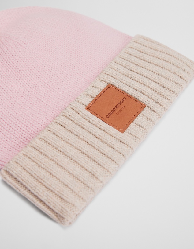 Country Road - Organically Grown Cotton Blend Patch Logo Beanie