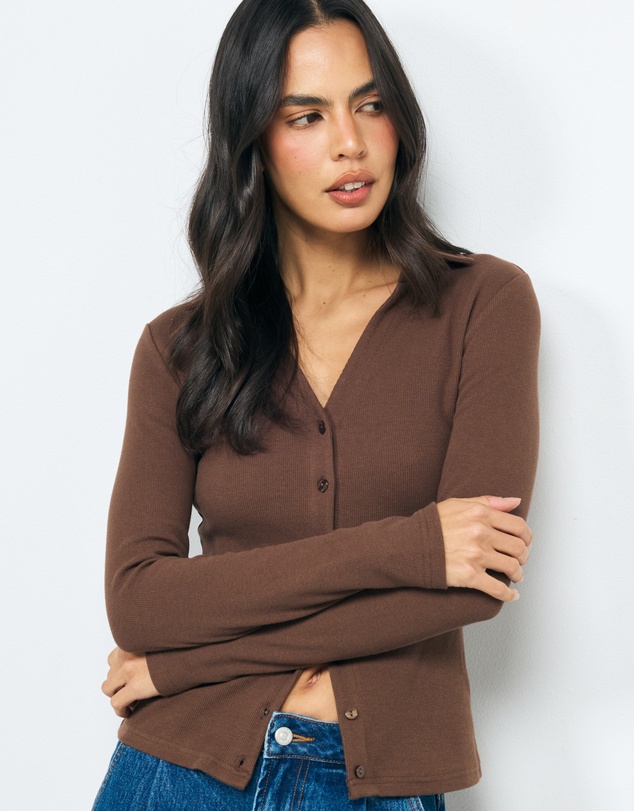 AERE - Tess Button Through Top