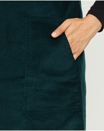 The Social Outfit - Long Pinafore - Green Corduroy