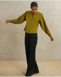 REISS - ATELIER Mina Satin Turn-Lock Top