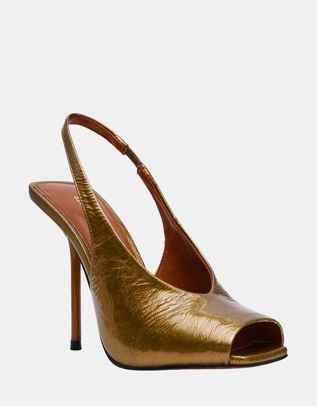 Steve Madden - Lucian Olive Crinkle Patent Heels