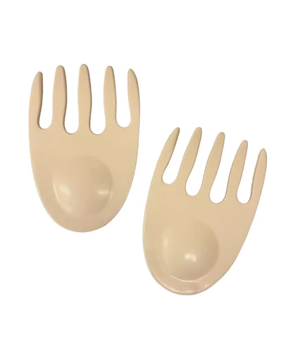 Urban Attitude - Urban Attitude SHELLY Salad Hands Servers Length 14cm, Width 9.3cm - Stone Ivory