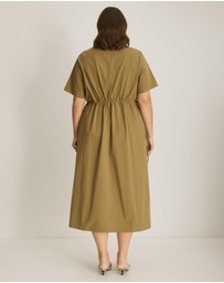 Atmos&Here Curvy - Tara Cinch Waist Midi Shirt Dress