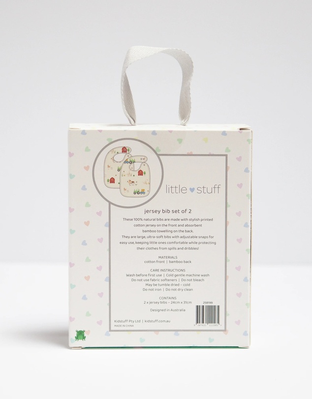 Little Stuff - Farm Friends Jersey Bibs Set Of 2