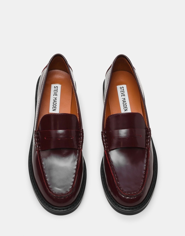 Steve Madden - Adison Wine Leather Loafers
