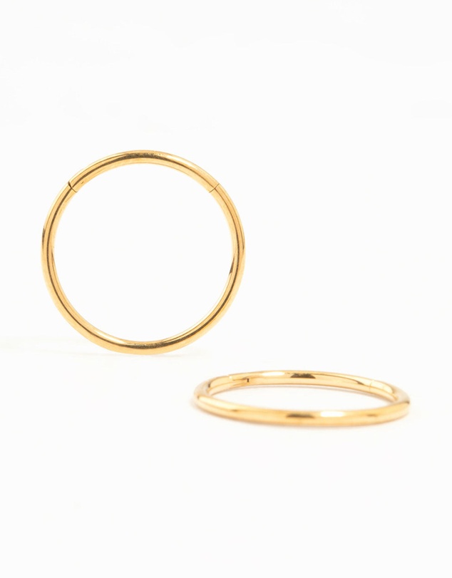 Lovisa - Gold Plated Surgical Steel Medium Sleeper Earrings 12 mm