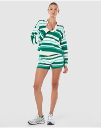 P.E Nation - Retreat Stripe Collar Knit Top