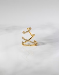 Wanderlust + Co - Multi Pave Gold Ear Cuff