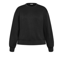 City Chic - Plus size Mae Crew Neck Sweatshirt - black