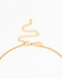 Lovisa - Waterproof Gold Plated Stainless Steel Rectangle Pendant Long Necklace