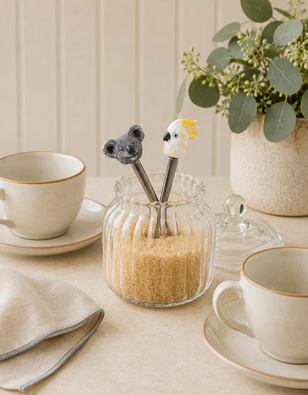La La Land - Resin Spoons Aussie Cuties Koala & White Cockatoo