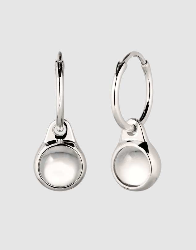 Elli Jewelry - Rock Crystal Huggie Hoop Earrings in 925 Silver