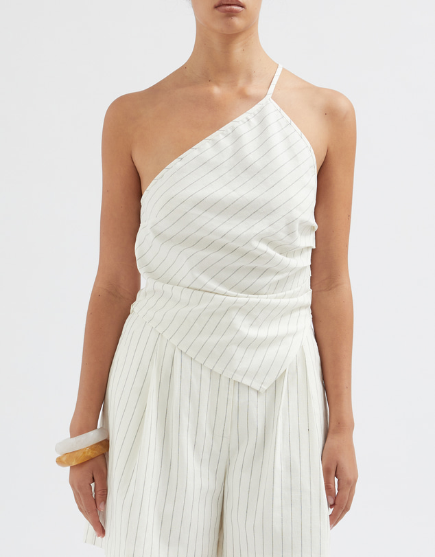 FRIEND of AUDREY - The Stripe One Shoulder Top