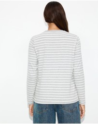Dazie - Melrose Long Sleeve Stripe Boyfriend Tee