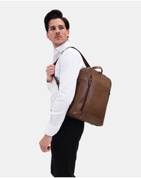 Pierre Cardin - Pierre Cardin Men's Leather Functional Business/Laptop Backpack