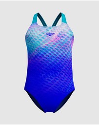 Speedo - Print Powerback Swimsuit - Kids-Teens
