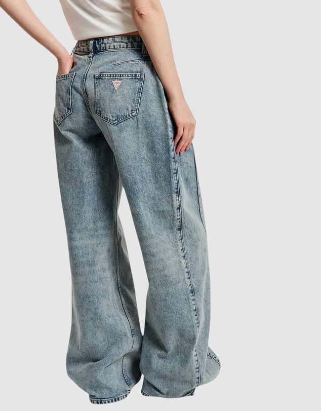 GUESS Originals - GUESS Originals Mid Rise Side Pleat Wide Leg Jeans