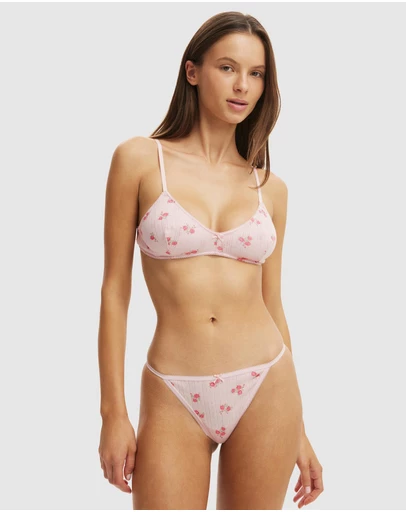 Cotton On Body - Cotton Pointelle Triangle Padded Bralette