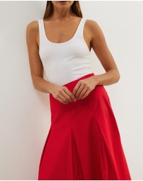 Atmos&Here - Maren Cotton Pleated Maxi Skirt