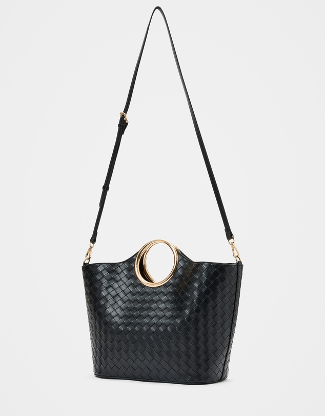 Forever New - Valentina Metal Handle Weave Bag