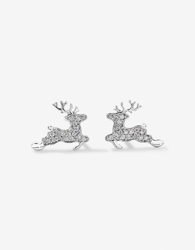Michael Hill - Reindeer Stud Earrings with Cubic Zirconia in Sterling Silver