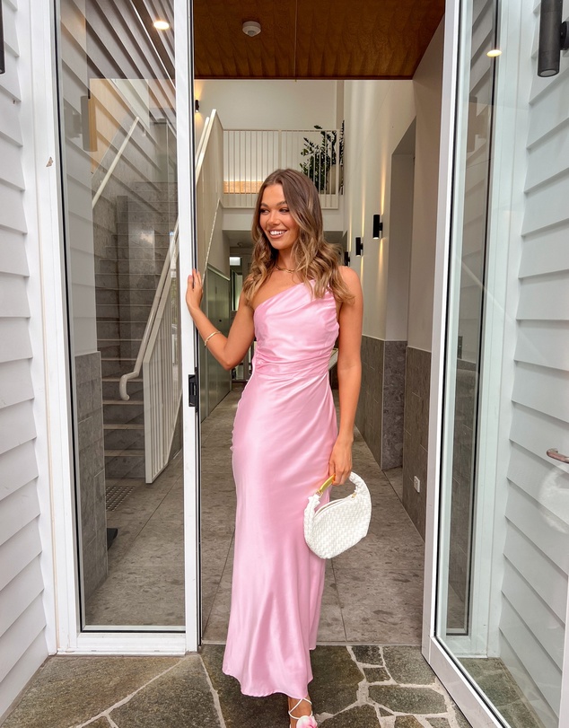 Beginning Boutique - Tina Pink Formal Maxi Dress