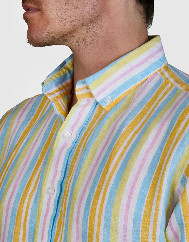 Abelard - San Michaele Linen Stripe Classic Fit Shirt