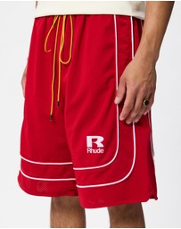 RHUDE - Rhude Mesh Piping Baggy Track Shorts
