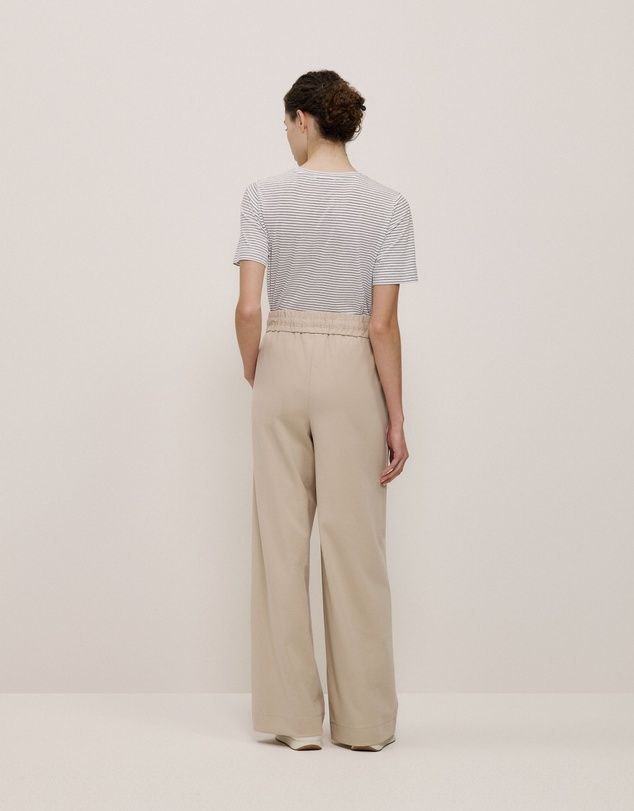 Trenery - Ponte Wide Leg Travel Pant in Clay