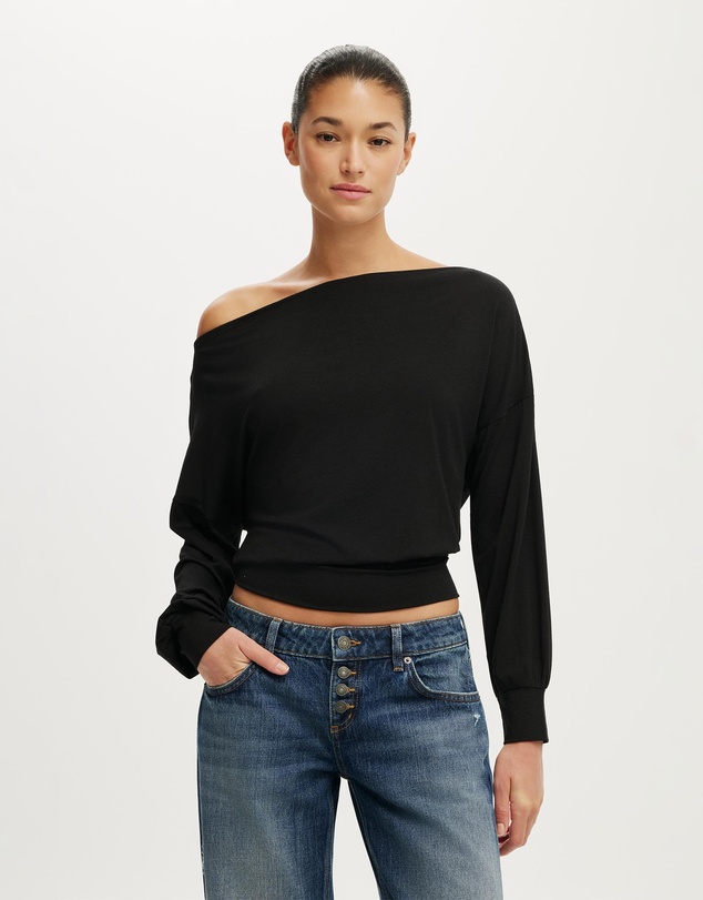 Cotton On - Sage Off Shoulder Long Sleeve