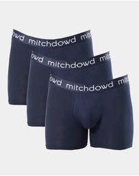 Mitch Dowd - Mens Bamboo Comfort Long Leg Trunk 3 Pack - Navy