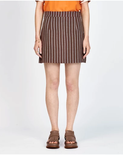 bul - Hibiscus Mini Skirt Brown Stripe