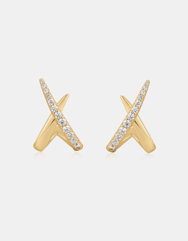 Ania Haie - Gold Kiss Polished Pave Studs