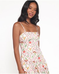 Petal & Pup - Botanique Midi Dress - Coral Wildflower