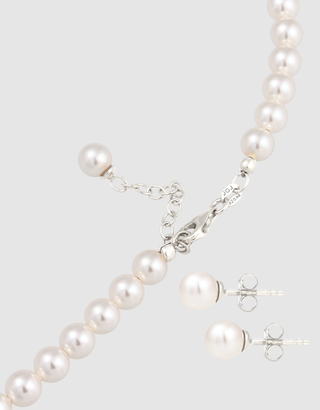 Elli Jewelry - Jewelry Set Set Pearl Elegant 925 Sterling Silver
