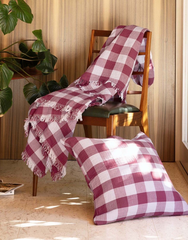 Bambury - Willow Cotton Gingham Square Cushion