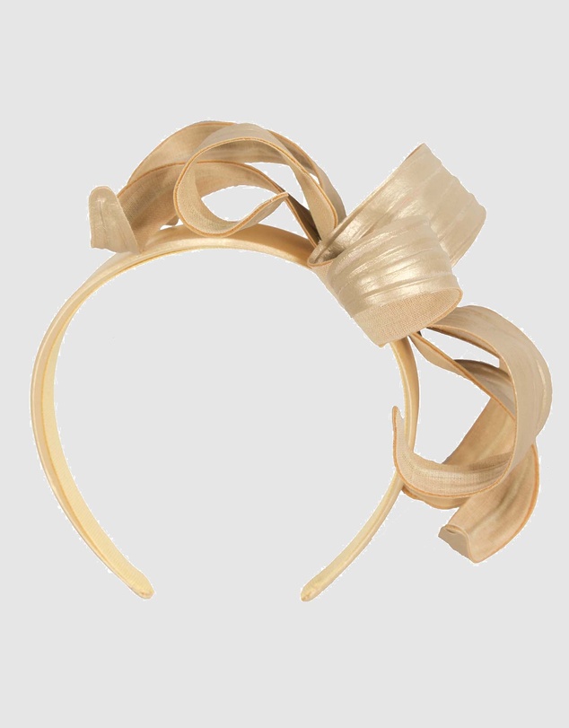 Max Alexander - Leather Leafs Gol Headband Fascinator
