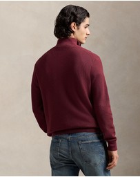 Polo Ralph Lauren - Mesh-Knit Cotton Quarter-Zip Sweater