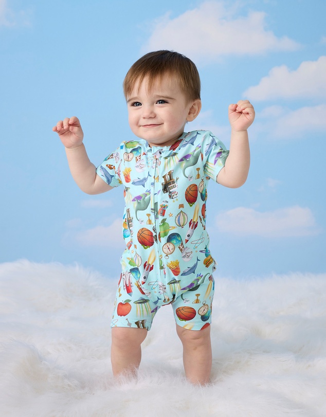 Fleur Harris - 'Heirloom Treasures' Timeless Shorty Coverall in Soft Aqua