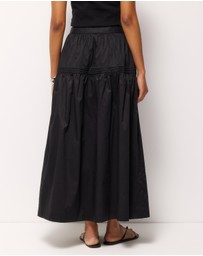 AERE - Pintuck Poplin Midi Skirt