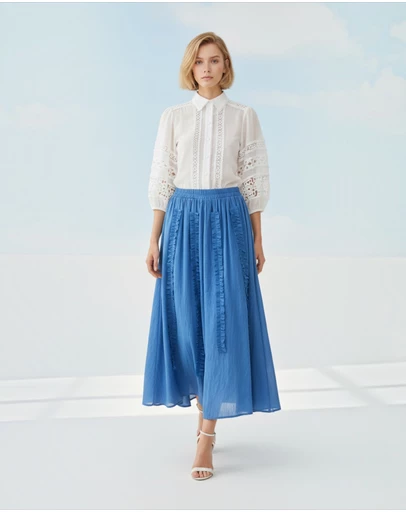 Mossée - Marielle Ruffle Trim Maxi Skirt