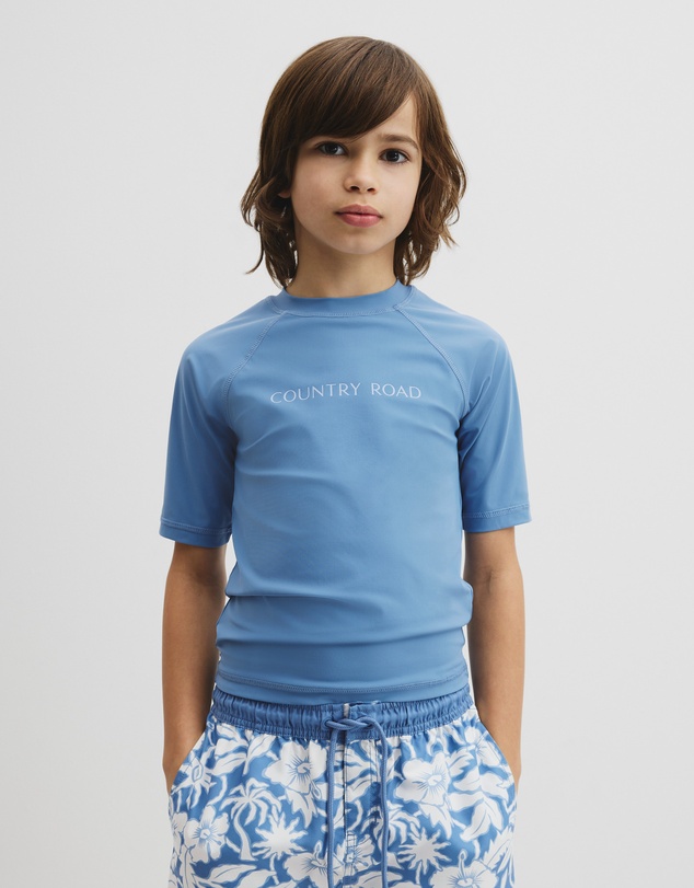 Country Road - Teen Short Sleeve Logo Rash Vest