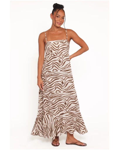 Petal & Pup - Kelsie Midi Dress - Brown Zebra