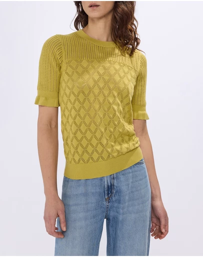 Marcs - Alibi Pointelle Cotton Knit Top