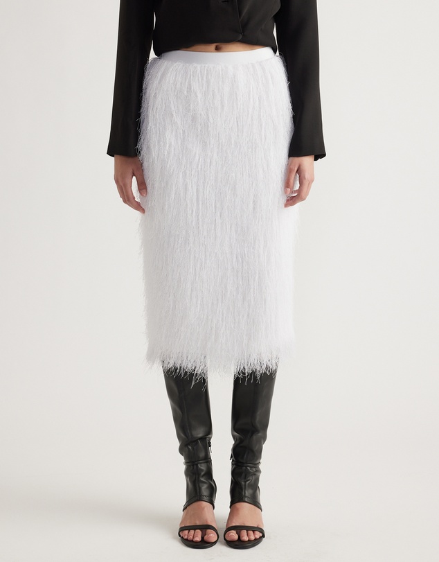 Decjuba - Rue Lurex Fringed Midi Skirt
