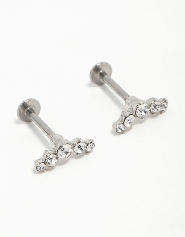Lovisa - Surgical Steel Diamante Crawler Flat Back Earrings