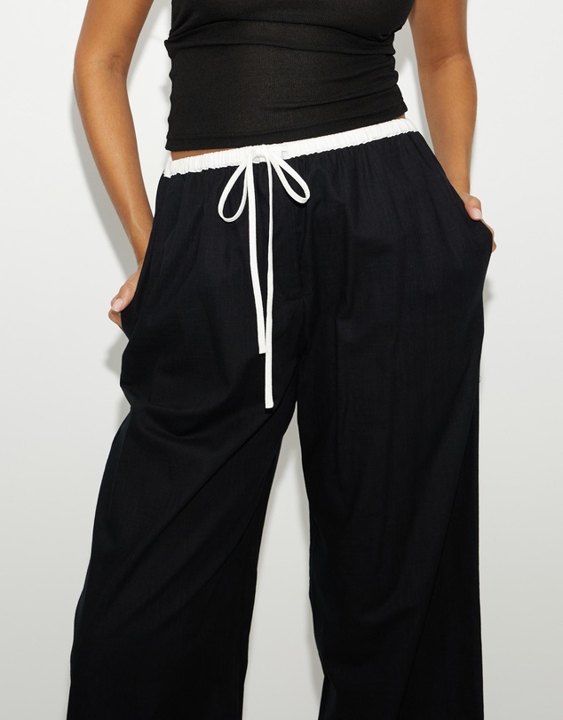 Dazie - Lido Contrast Linen Blend Pants